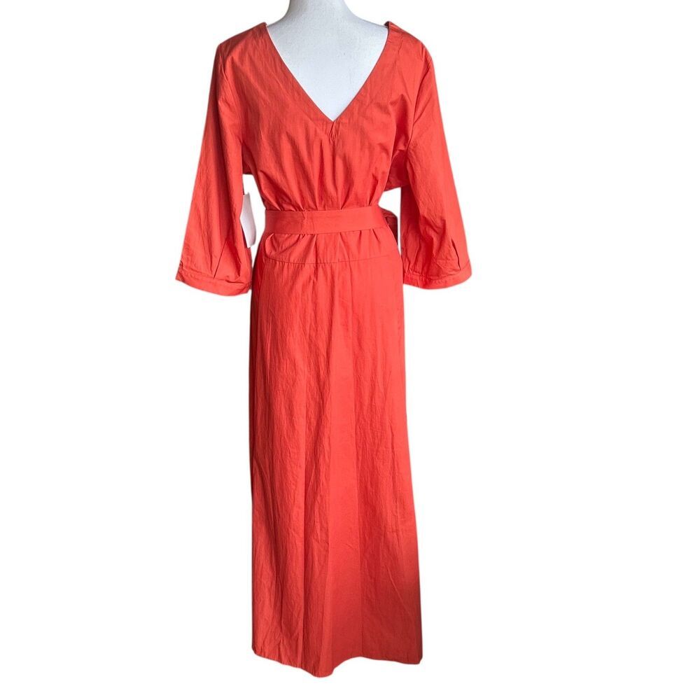 Parterre Margot Nwt Coral Cotton Maxi Dress Made In Usa — image 3 of 8